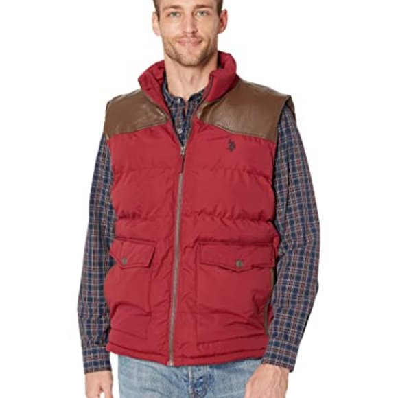U.S. POLO ASSN. Signature Vest w/ PU Yoke - Picture 1 of 9